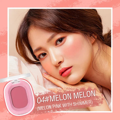 Blushimmer monochrome matte blush powder in natural nude for cheeks, long-lasting waterproof formula, easy to apply makeup.