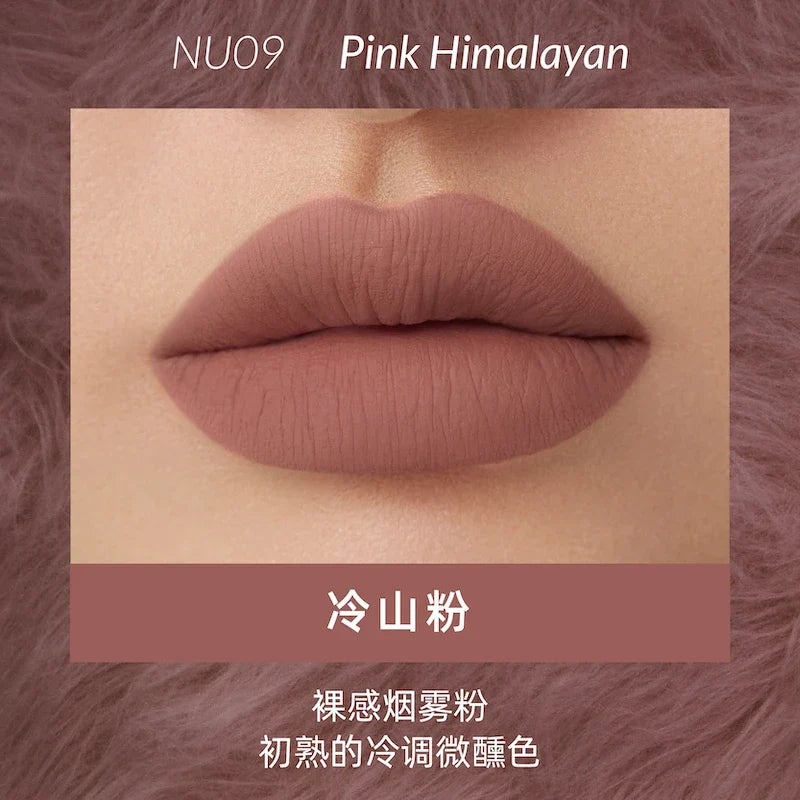 Blushimmer Kaleidos Lipstick Lip Cream in matte velvet nude, waterproof long-lasting lip stain with a smooth, creamy texture.
