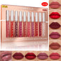Set of 10 matte liquid lipsticks and lip oils from Blushimmer, waterproof, long-lasting, in nude, red, and pink shades for daily and party makeup