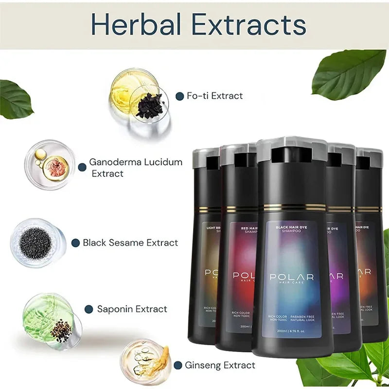 3-in-1 Hair Dye Shampoo  Quick Color Shampoo White Hair Quick Blackening Shampoo Oil Control Fluffy Shampoo Product Nourish Hair