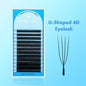 Blushimmer MASSCAKU U-shaped 3D 4D 5D eyelash extensions with C and D curls, natural mink false eyelashes in premade fan style.
