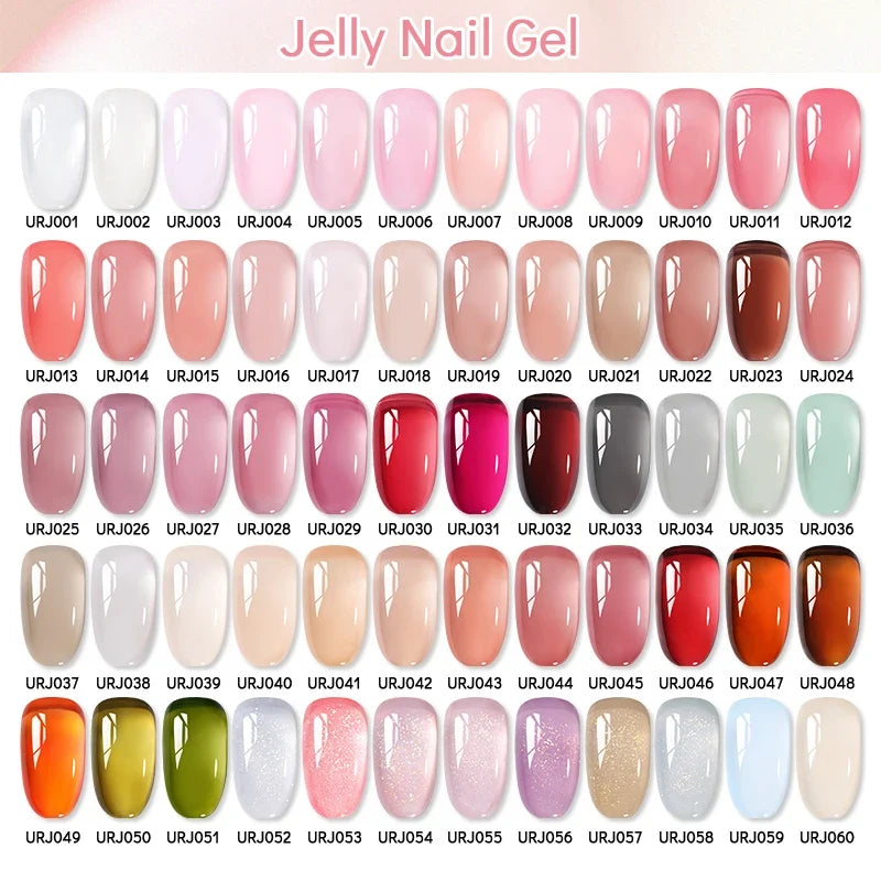 Blushimmer UR Sugar 15ml jelly milky white translucent gel polish for UV gel nails, semi-permanent soak-off nail art varnish