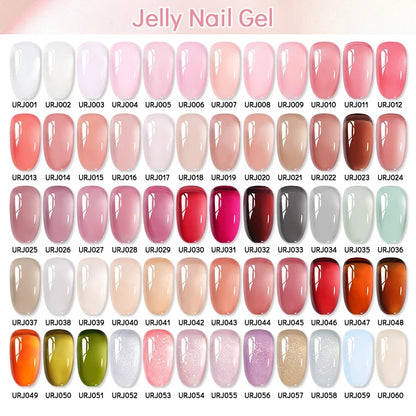 Blushimmer UR Sugar 15ml jelly milky white translucent gel polish for UV gel nails, semi-permanent soak-off nail art varnish