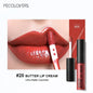 Waterproof liquid lipstick by Blushimmer in shade 21, with vitamin E, lip gloss, and lip plumper features.