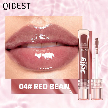 Blushimmer QIBEST mirror pearl jelly lip gloss with hydrating, lightweight, watery crystal finish and lasting moisture.