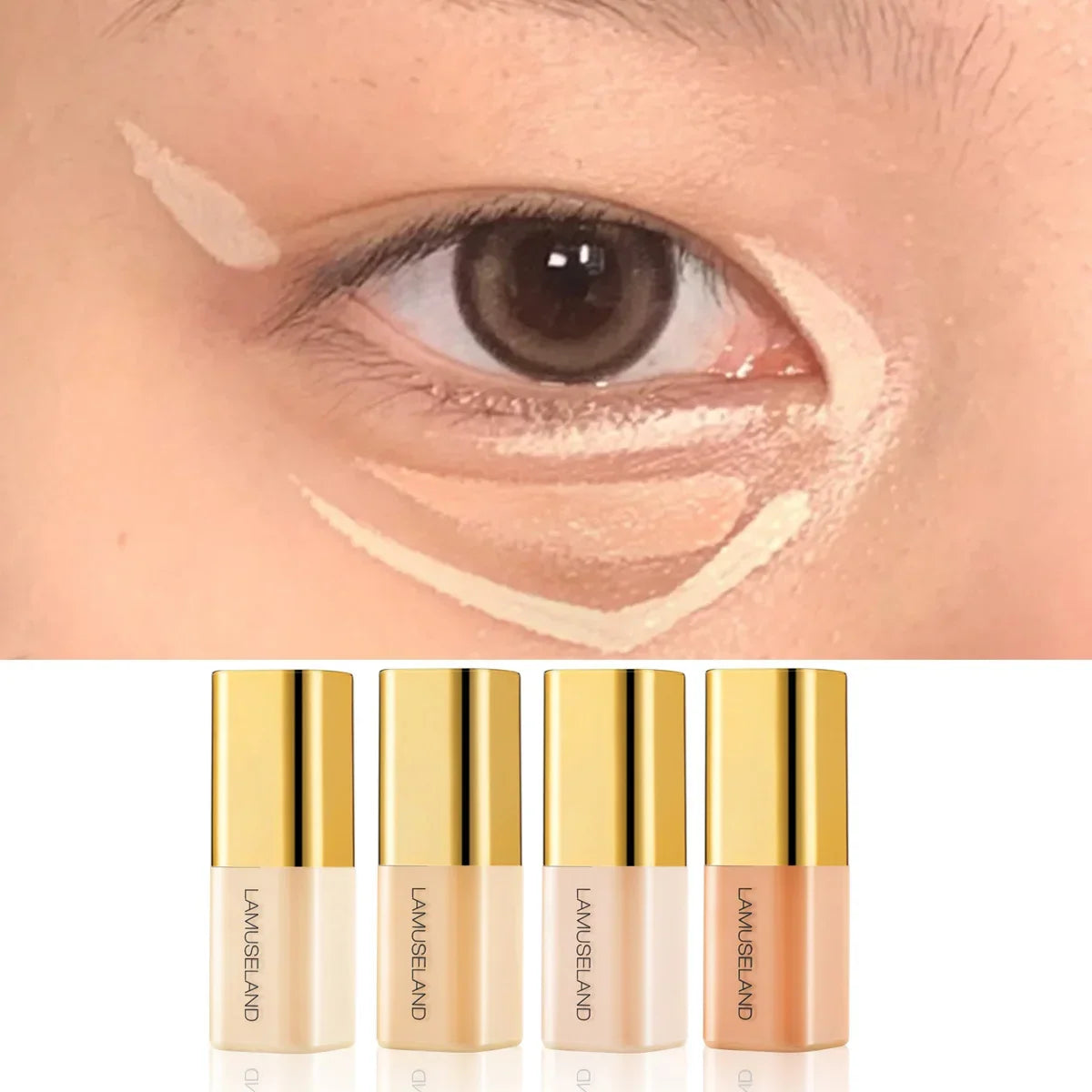 Blushimmer Wheat Tone Moisturizing Liquid Concealer with full coverage, oil control, and pore-blurring in ivory foundation cream.