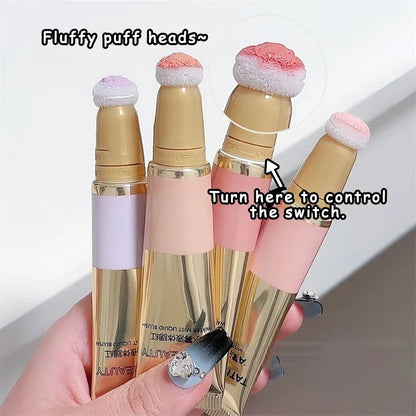 Blushimmer Air Sense Liquid Blusher in cute strawberry milk purple shade, matte blush for contouring and brightening makeup look.