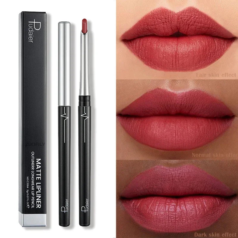 Blushimmer 17-color portable matte lipstick pencil with waterproof, moisturizing formula, long-lasting lip liner for women