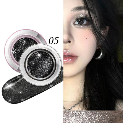 Shiny high gloss liquid by Blushimmer with quick drying, long-lasting face and body brightening effect, shown in a sleek bottle.