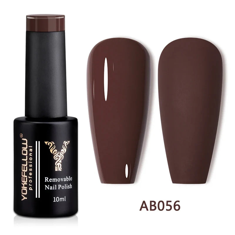 Blushimmer Yokefellow 10ml translucent pink gel nail polish in a clear bottle, showcasing the high-quality nude gel varnish for long-lasting nails