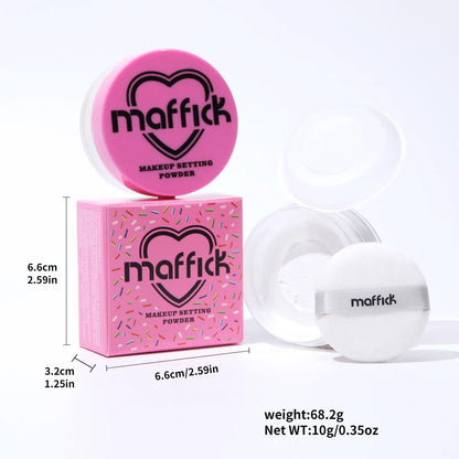 Blushimmer Sweet Heart Powder loose setting powder with soft, airy texture, oil-control, sweat-proof, waterproof finish, long-lasting.