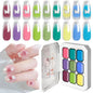 Blushimmer LIMEGIRL 9-color gradient painting gel nail art kit with quick flower paint and engraving gel for DIY nail design.