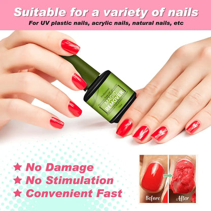 Blushimmer 15ml Magic Fast Disarm Nail Gel Polish Remover with UV soak-off for semi-permanent nail art removal and manicure tools.