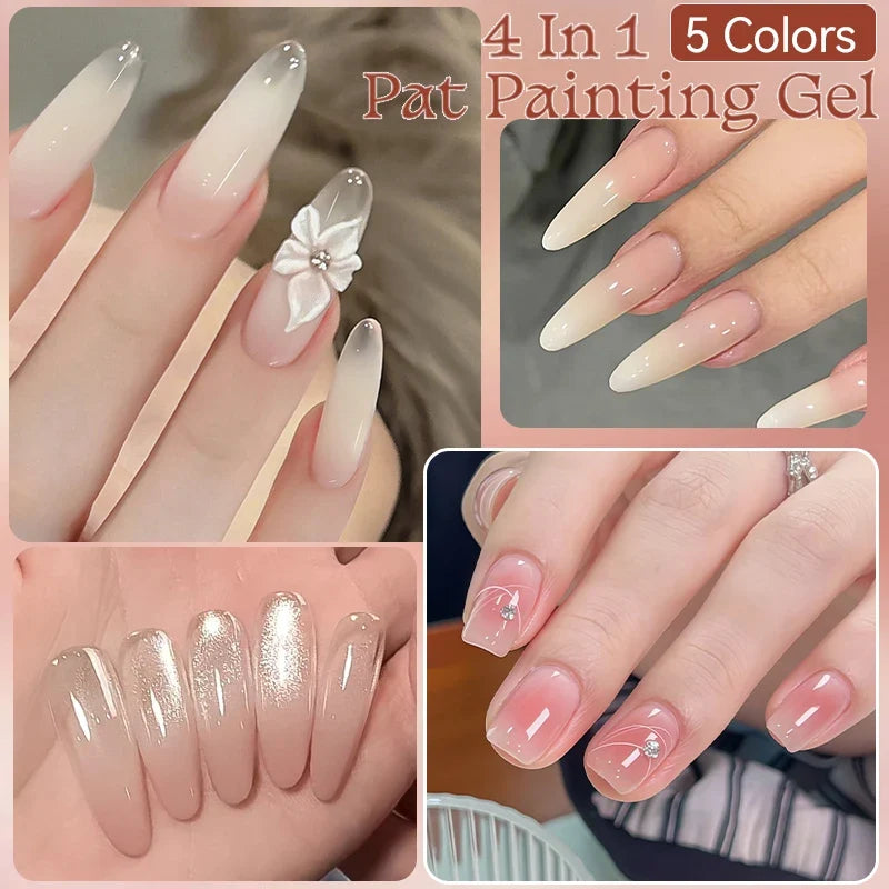 Blushimmer UR Sugar 4-in-1 nude pink gel nail polish for gradient, nail art, stamping, and cover edge nail designs.