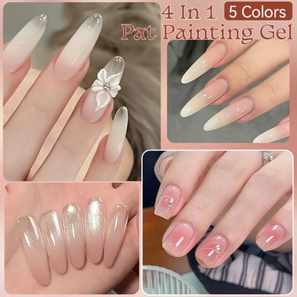Blushimmer UR Sugar 4-in-1 nude pink gel nail polish for gradient, nail art, stamping, and cover edge nail designs.