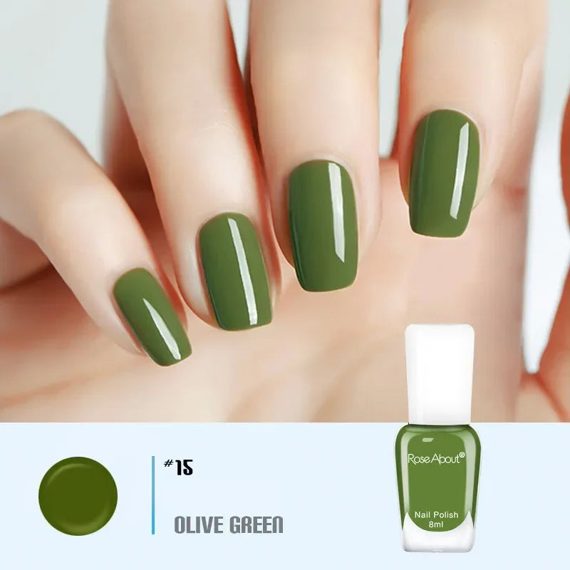 Blushimmer 40 Colors no-bake water-based nail polish with glitter sequins, quick-drying, long-lasting nude nail polish.
