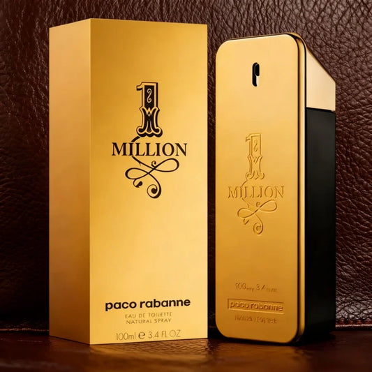 Paco Rabanne 1 Million men's Eau de Toilette tester bottle, 3.4 fl oz, long-lasting fragrance with gold packaging, ideal gift.