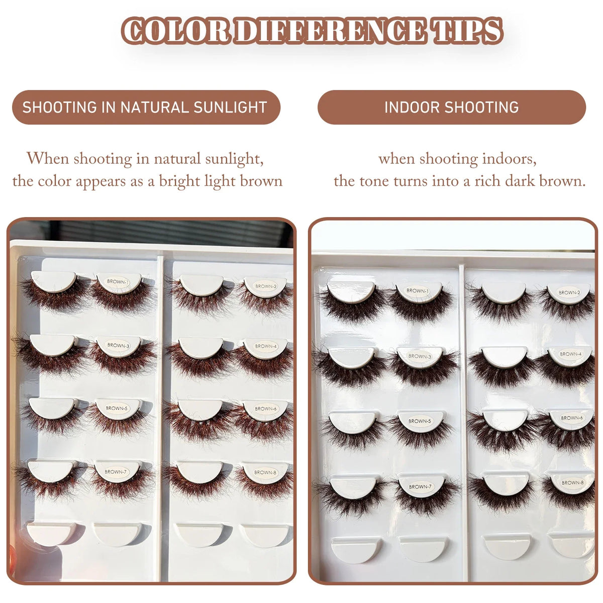 Blushimmer red siren brown fluffy mink lashes 2026, luxurious soft natural strip eyelashes for cosplay and beauty enhancement.