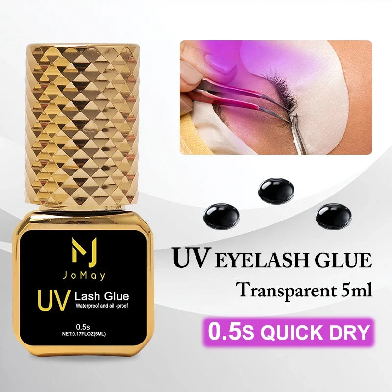 Blushimmer JOMAY 0.5sec black eyelash extension glue with UV, fast-drying lash adhesive and remover for professional eyelash extensions