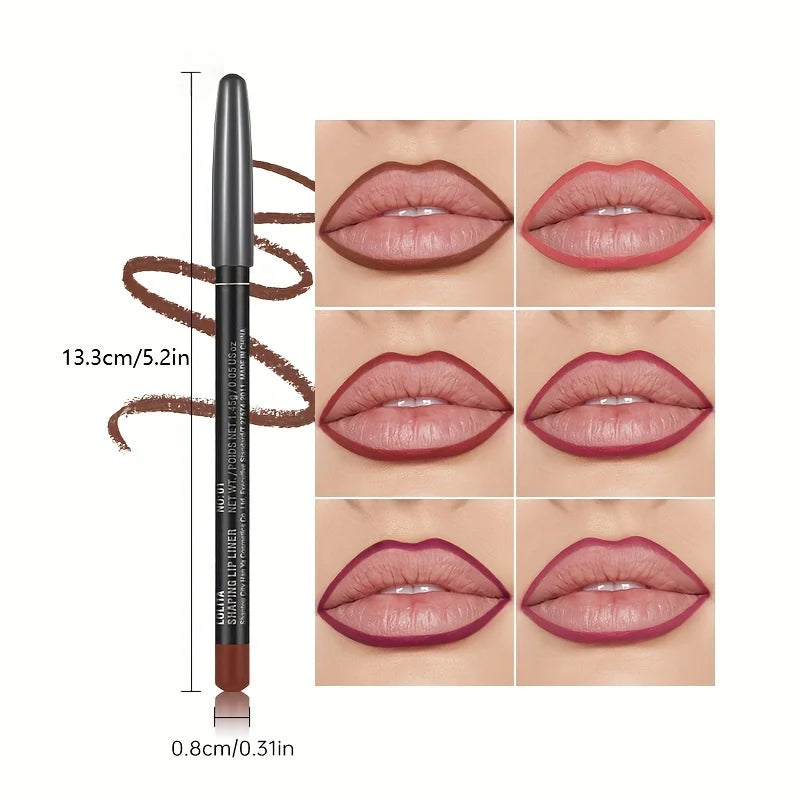 Velvet matte waterproof lip liner by Blushimmer, long-lasting lip pencil for smooth lip contour and makeup application.