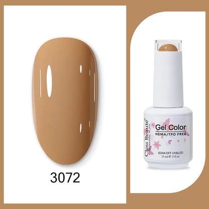 Blushimmer Clou Beaute 15ml red, black, white, green neon gel nail polish with velvet top coat and 400 semi-permanent color options.