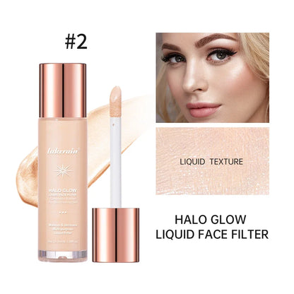 Blushimmer liquid bronzer and highlighter for face contouring, moisturizing, and long-lasting glow with a soothing, radiant finish.