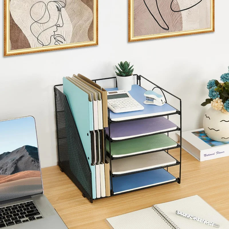 Paper File Holder5Office Desktop Document Organizer Storage Box File Holder Archive Rack Office Supplies Multi-layer Design