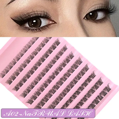 DIY Eyelash Extension Kit Individual Lashes Cluster Mix Lash Clusters with Lash Bond and Seal and Lash Accessories