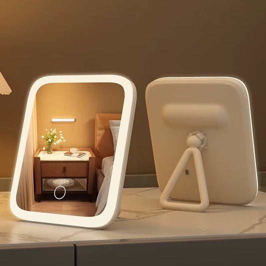 Blushimmer LED smart student dormitory desktop fill light with small mirror, ideal for makeup and dressing in girls' bedrooms