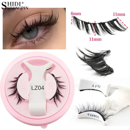 Handmade fluffy faux mink magnetic eyelashes with reusable design, shown alongside magnetic tweezers for easy application.