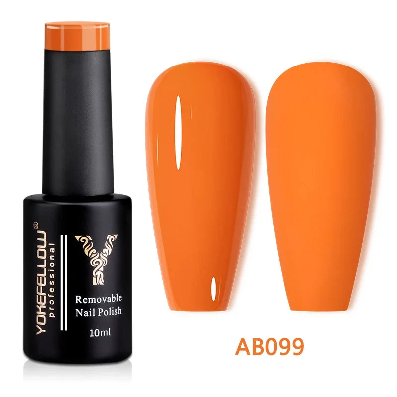 YOKEFELLOW 10ml translucent pink gel nail polish by Blushimmer, showing smooth, glossy soak-off UV gel with a nude finish.