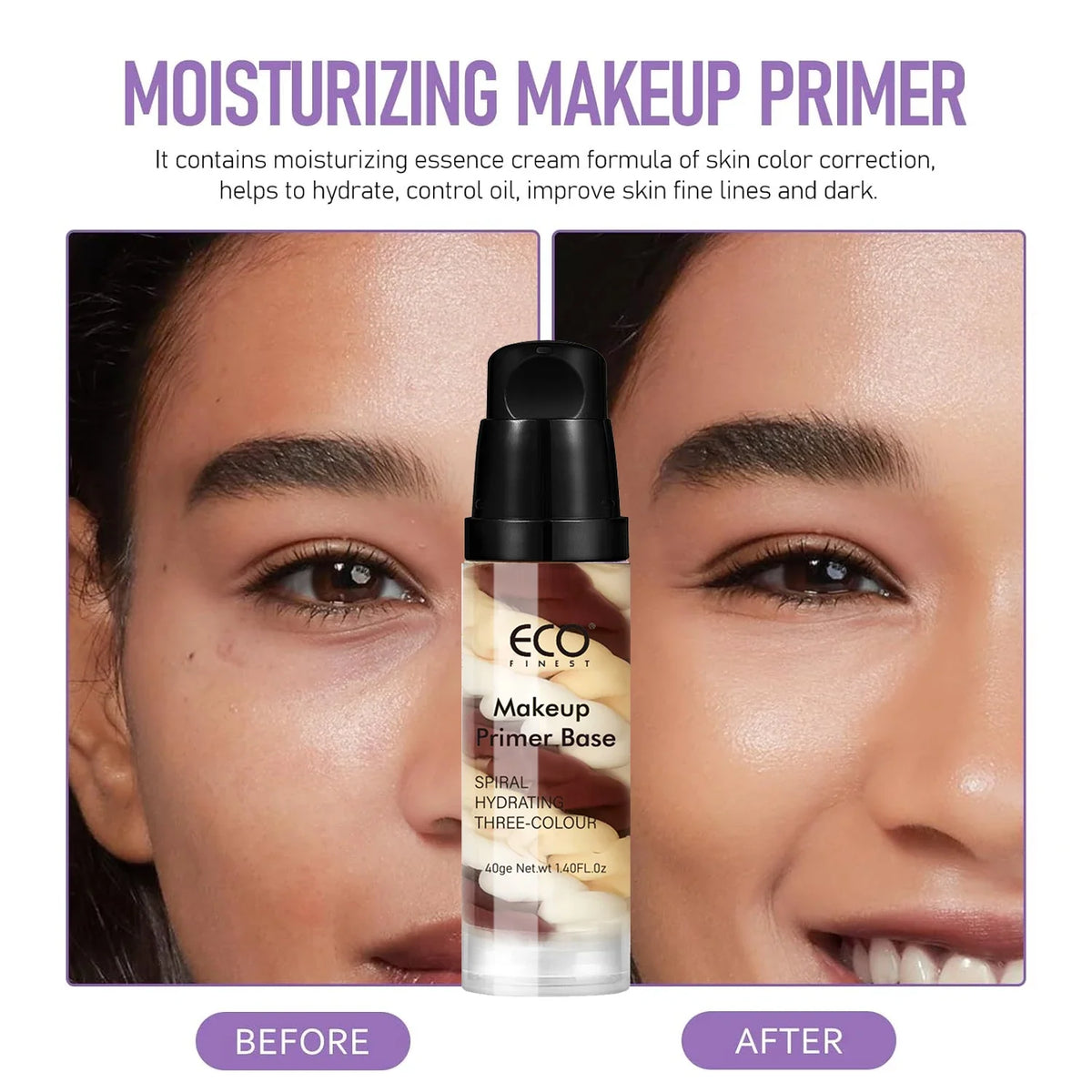 Blushimmer 2-pack 40g radiant makeup primer with moisturizing, pore covering, and skin tone evening properties in sleek tubes