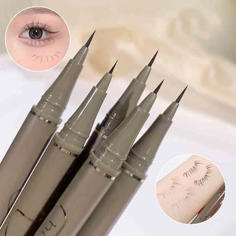 Blushimmer waterproof brown liquid eyeliner pen with slim tip, designed for long-lasting, smudge-proof eye makeup application.