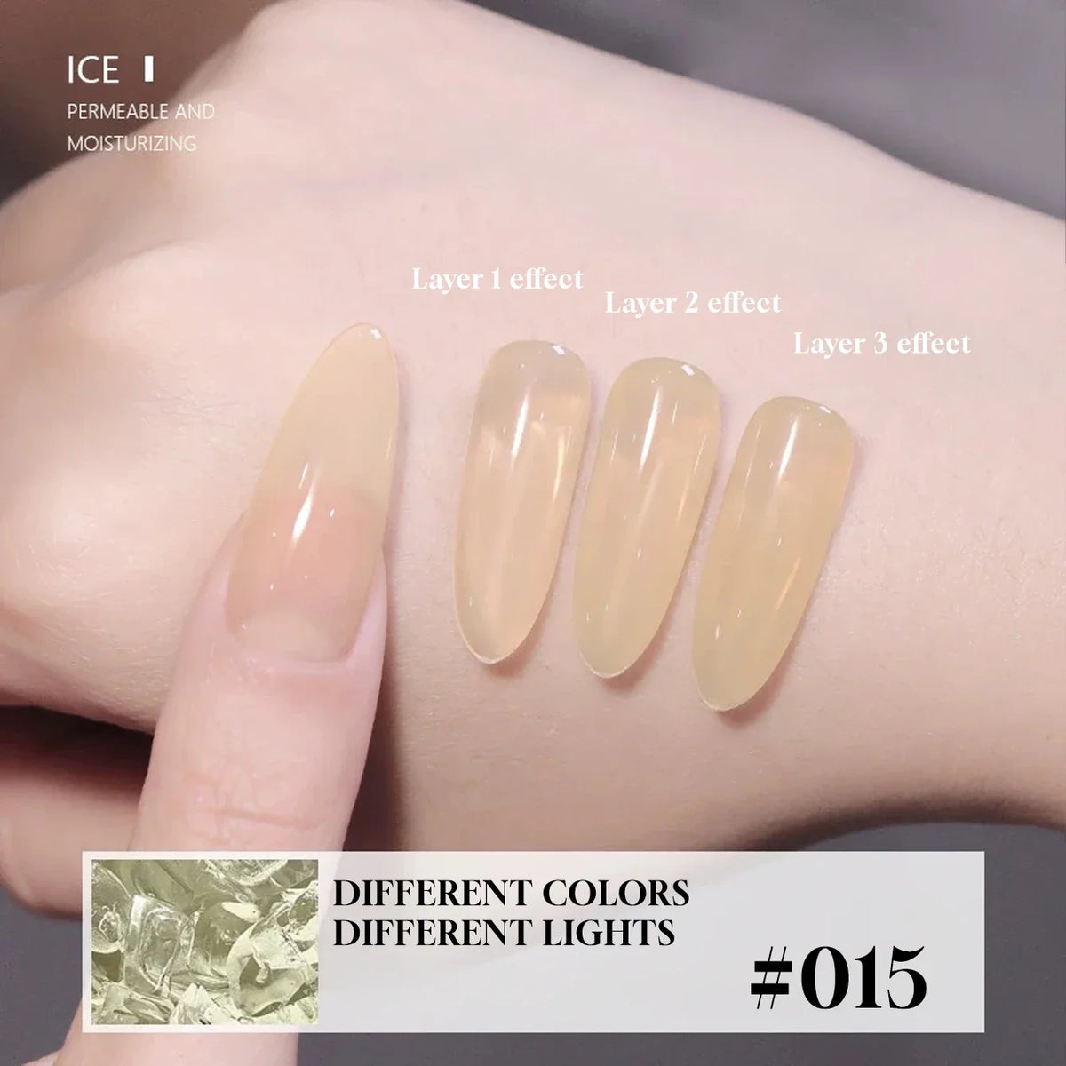 Blushimmer MIANEL 12ML Japanese-style fairy gel nail polish in white pink nude with ice clear finish, ideal for summer pink nails