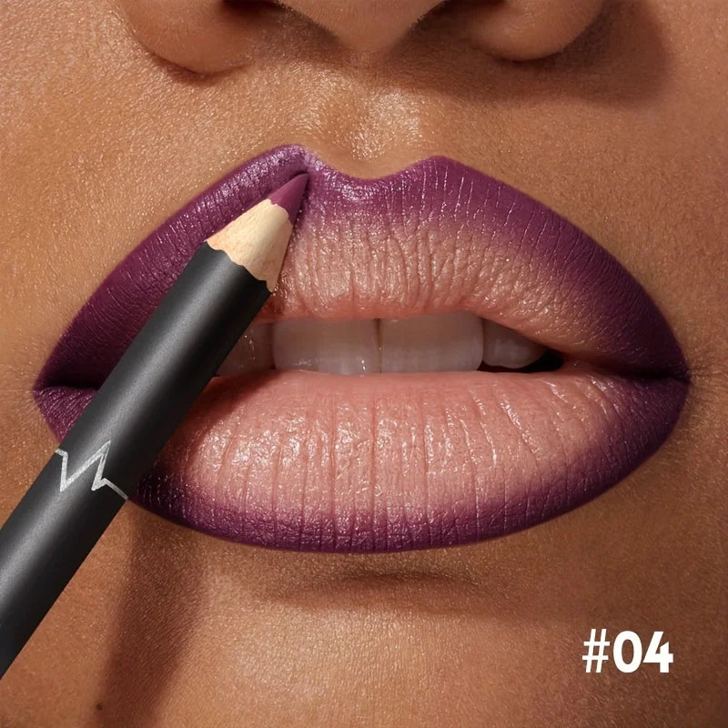 Blushimmer waterproof matte lipliner pencil in red, showing the long-lasting, moisturizing lipstick with a smooth contour finish.