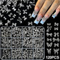 120pcs Blushimmer 3D gold bow and butterfly nail charms with shiny bowtie and star designs for luxury nail art jewelry.