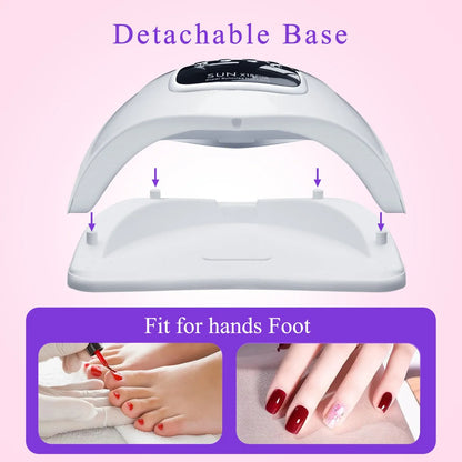 Blushimmer SUN X15 MAX high-power gel nail drying lamp with 66 LED lights and auto sensor for fast gel polish curing.
