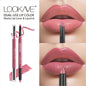 2-in-1 Lipstick & Liner Double Ended Matte Lipstick with Lip Liner, Waterproof & Long Lasting, Creamy Transfer-Proof Finish