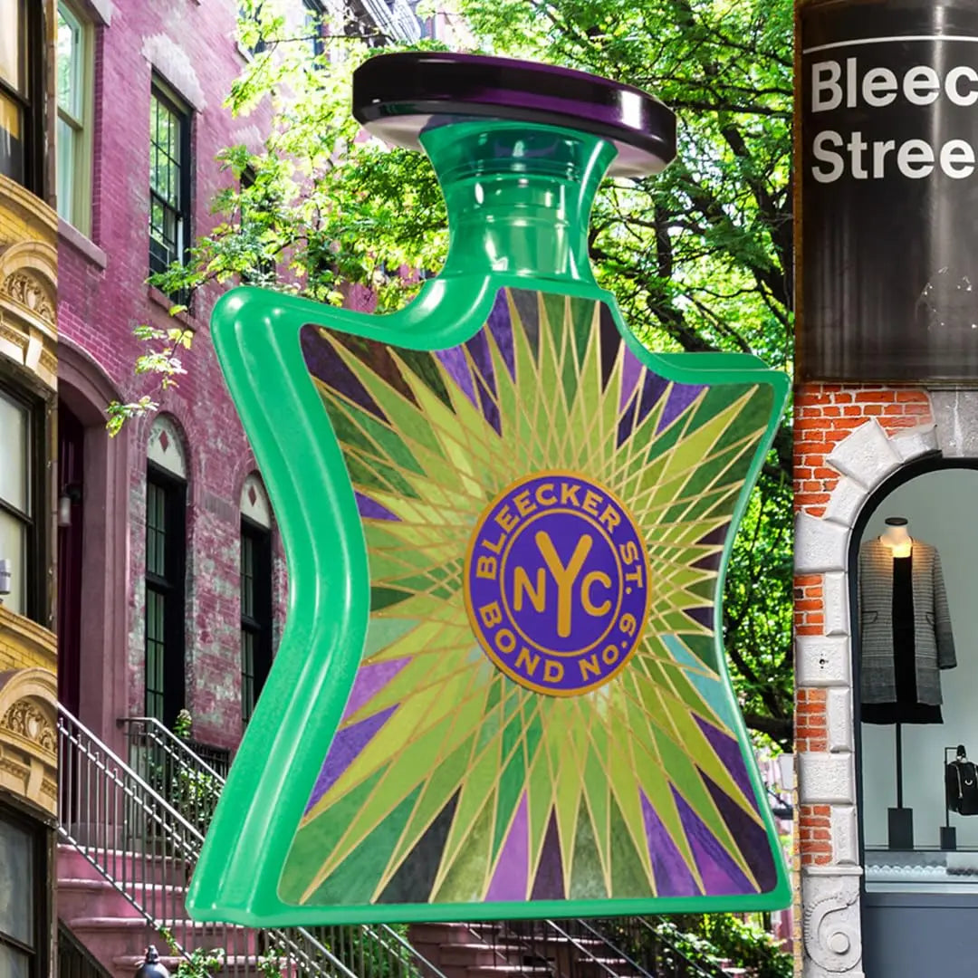 Blushimmer Bond No. 9 New York Bleeker Street unisex Eau de Parfum, 100ML, with elegant bottle and floral notes.