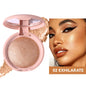 Blushimmer waterproof highlighter powder with shimmer, suitable for face, cheeks, eyes, body, and hair, showcasing its shimmering texture.