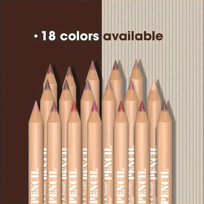 Six velvet matte lip liner pencils by Blushimmer in shades of berry, brown, and pink, arranged in a set for long-lasting lip makeup.