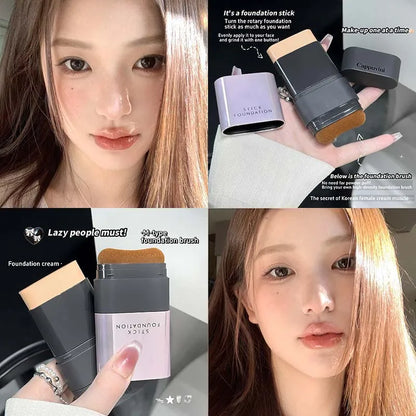 Blushimmer 2-in-1 concealer and foundation stick with full coverage, natural finish, designed to hide acne scars on radiant dewy skin