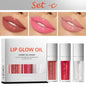 Blushimmer Crystal Jelly Lip Oil set with tinted, plumping, moisturizing lip glosses and glow oils in sleek packaging.