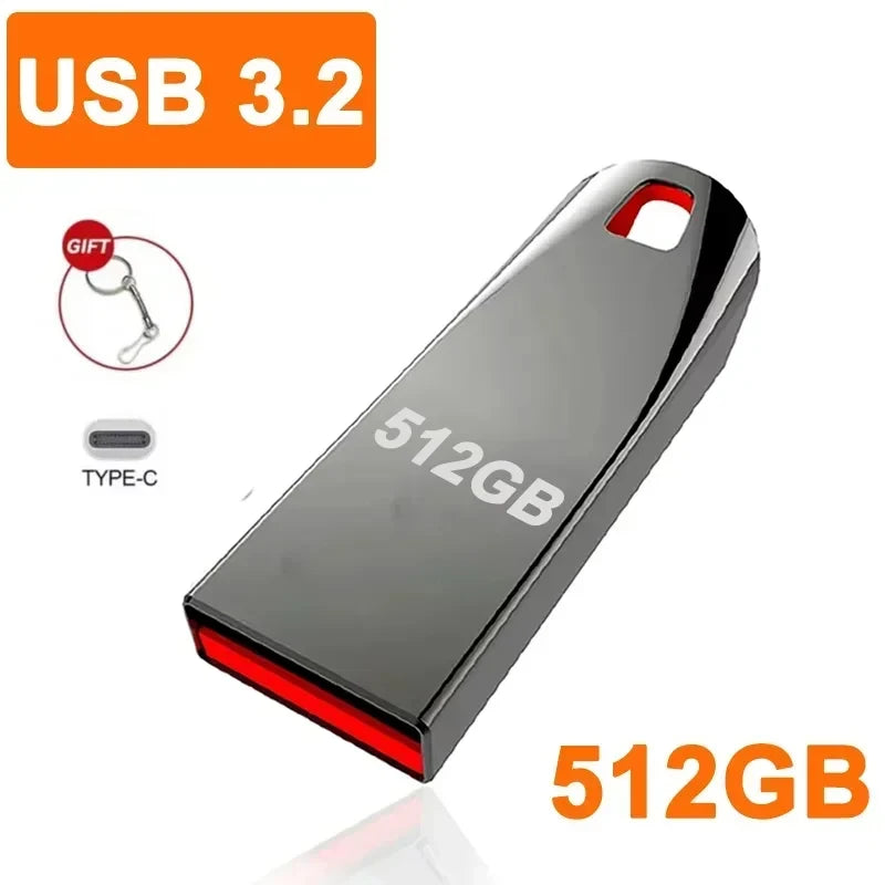 Storage Pen Drive USB3.2 520MB/s 2TB Flash Drive Sleek Durable Data Transfer 1TB 2TB U-Disk Large Capacity Super Mini Plug Play