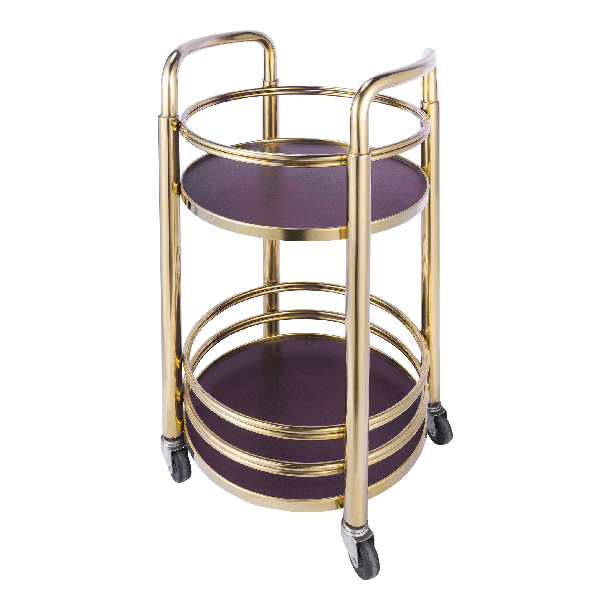 Portable Snack Dessert Display Stand for Party Office，Multi-Function 3-Tier Rolling Bar Cart, Solid Wood Kitchen Serving Trolley