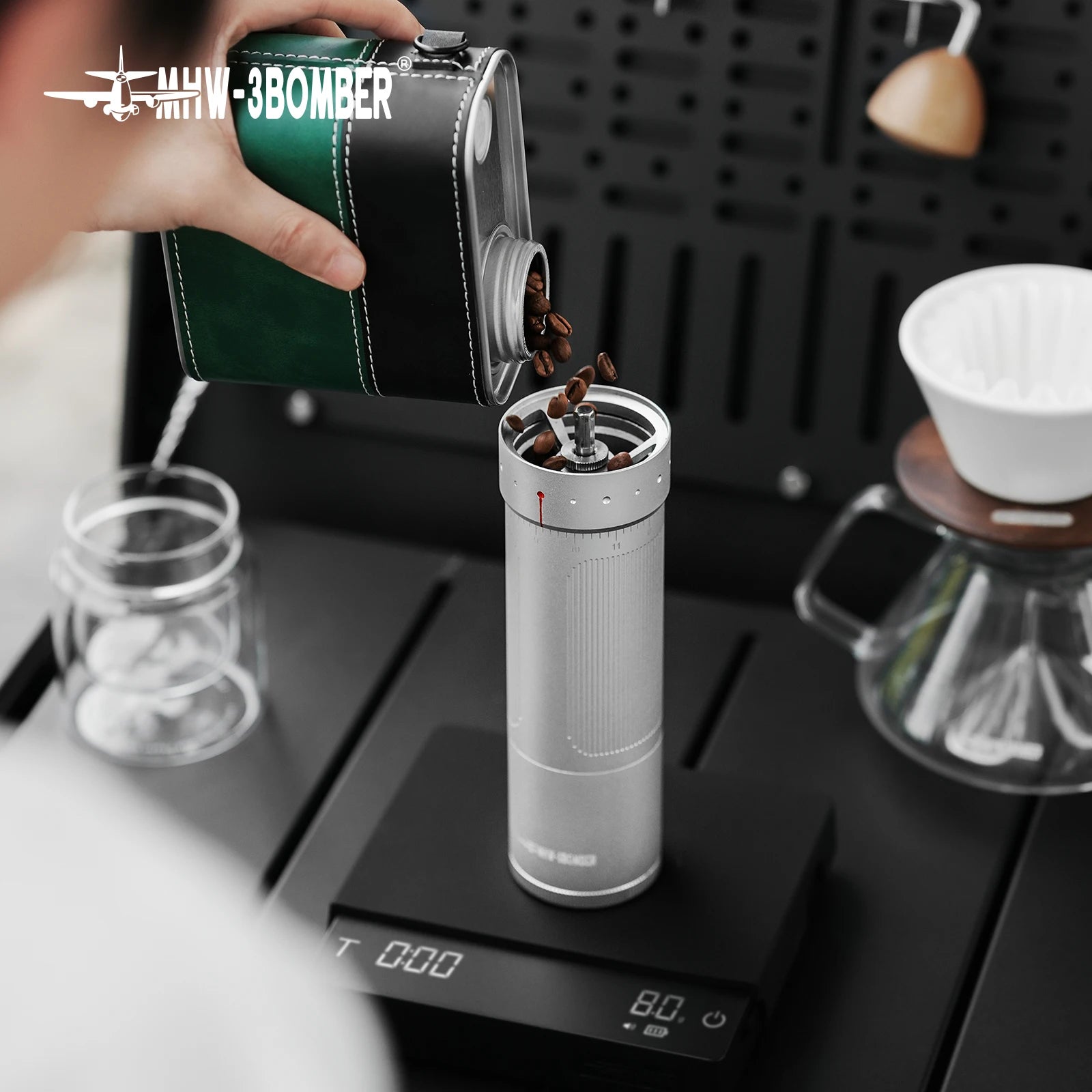 MHW-3BOMBER Official Precision R3 Pro Nanual Coffee Grinder Externally Adjustable Manual Espresso Grinding Portable Maker Tools