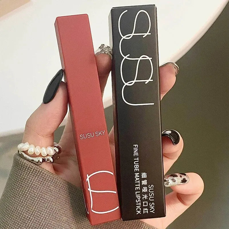 Blushimmer TX010 matte lipstick and blush stick, waterproof and sweatproof, for long-lasting lip and cheek makeup application.