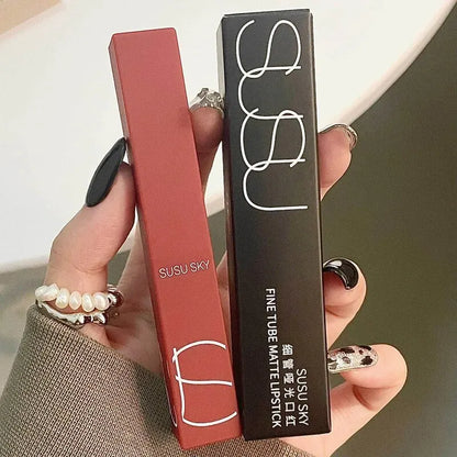 Blushimmer TX010 matte lipstick and blush stick, waterproof and sweatproof, for long-lasting lip and cheek makeup application.