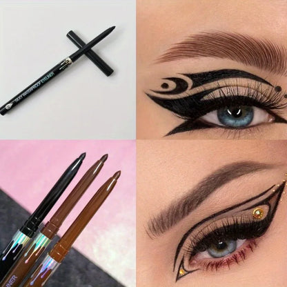 Blushimmer waterproof black brown gel eyeliner pencil with matte finish, quick dry, non-smudge, ultra-fine for precise eye makeup application