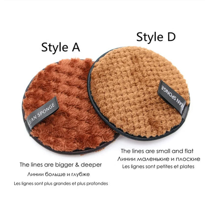 Set of 5 reusable microfiber makeup remover pads from Blushimmer, soft washable facial cleansing sponges for gentle skin cleaning.